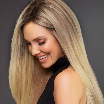 Sunber Ombre Blonde Straight 13 By 4 Lace Front Human Hair Wigs With Dark Roots