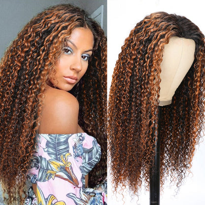 Flash Sale Sunber 7x5 Bye Bye Knots Balayage Highlight Full Curly Pre Cut Lace Closure Wig With Bleached Knots