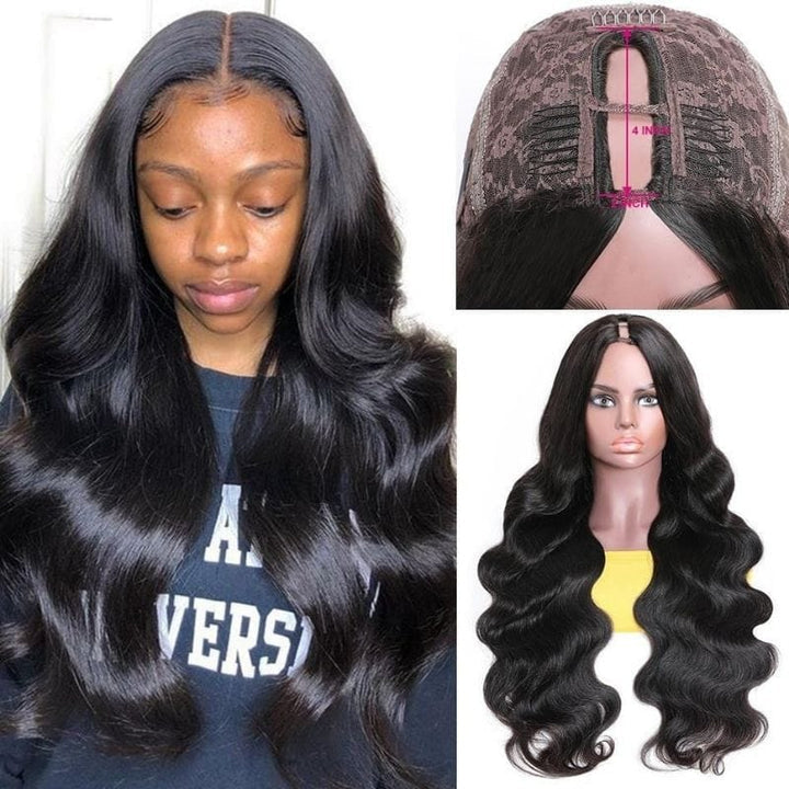 Sunber $100 Off Body Wave U Part Wig Human Hair Natural Color