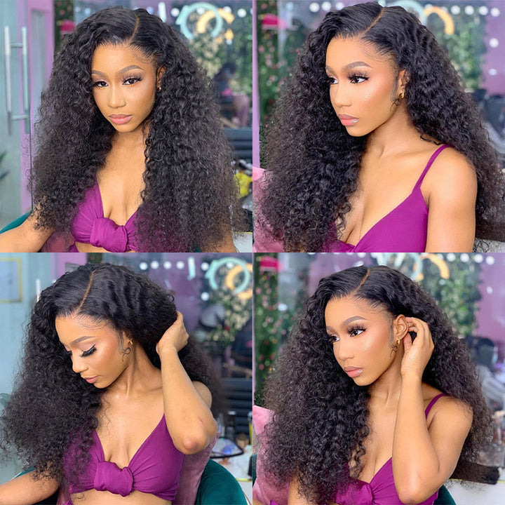 Flash Sale $100 Off Sunber Afro Kinky Curly 5x5 HD Transparent Lace Closure Wig 180% Density Glueless Human Hair Wig