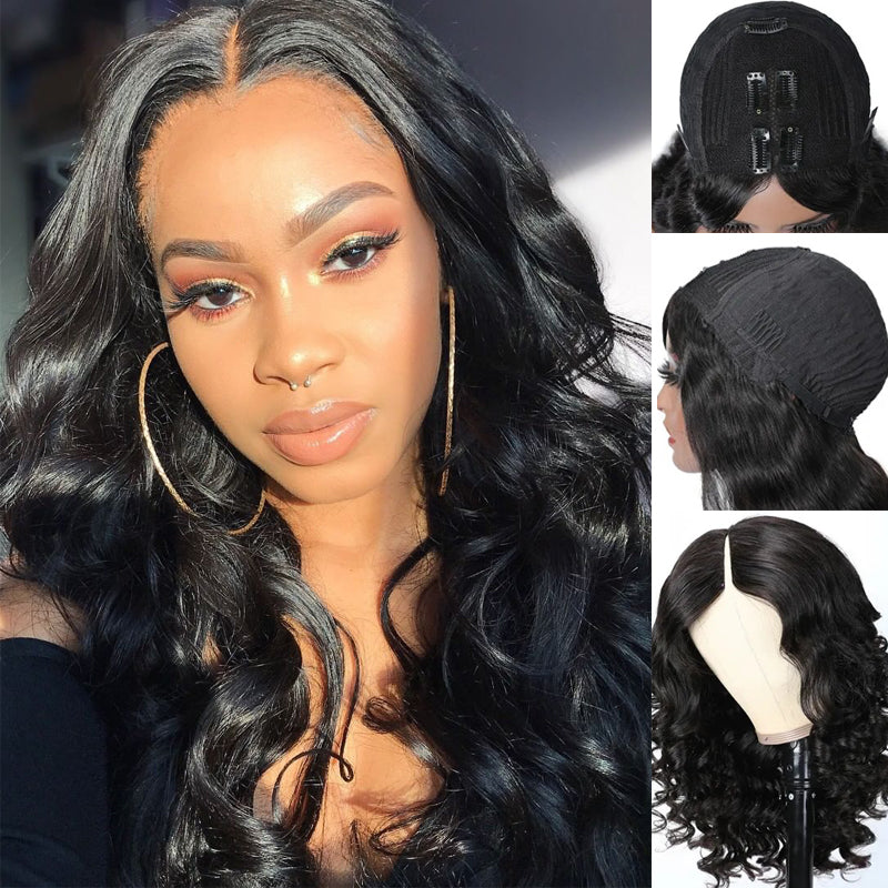 Sunber Body Wave New V Part Wigs No Leave Out Glueless Upgrade U Part Wigs