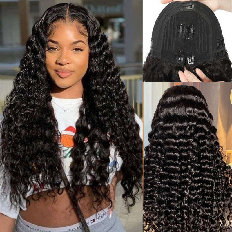 Clearance Sale Sunber V Part Wig Deep Wave No Leave Out Human Hair Wigs Beginner Friendly Flash Sale