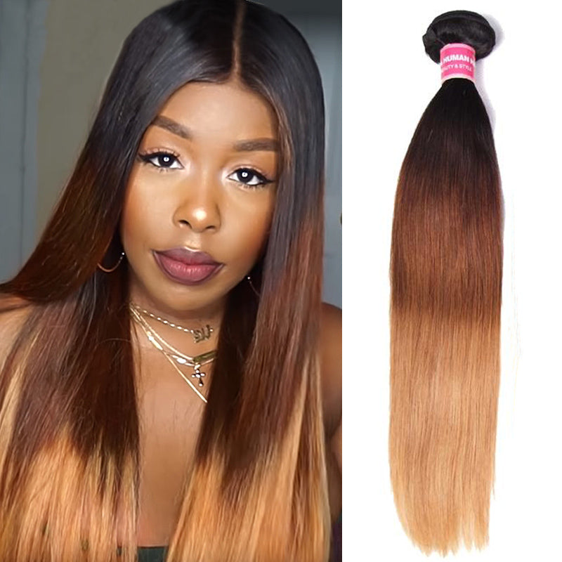 Sunber Hair Ombre Straight Hair Weave 1 Bundle T1B/4/27 Color 16&quot;-26&quot; Hair Weave