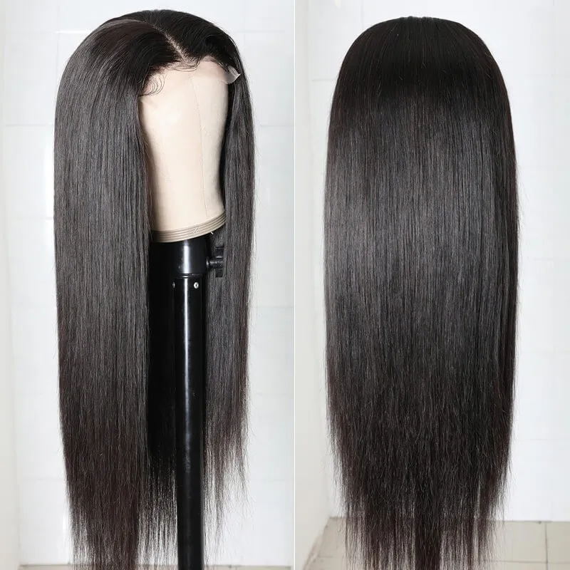 Sunber 30inch 5 by 5 HD Lace Silk Straight Wigs Invisible Lace Wigs 250% Density Flash Sale