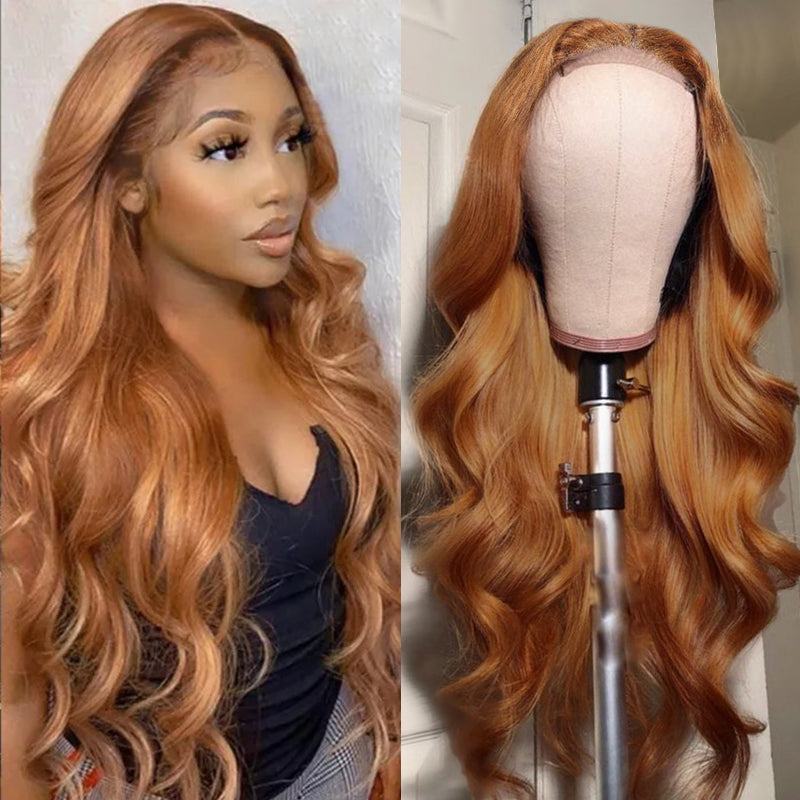 Sunber Rich Brown Color Body Wave Lace Part Wigs Trendy Human Hair Wigs Huge Sale