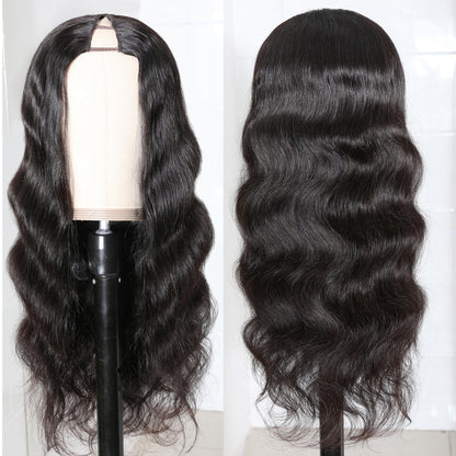 Flash Sale Sunber Body Wave Affordable No Lace V  Part Wig Natural Color Human Hair