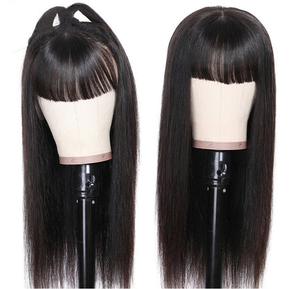 70% Off Sunber 13 By 4 Transparent Lace Front Human Hair Wigs With Bangs Flash Sale