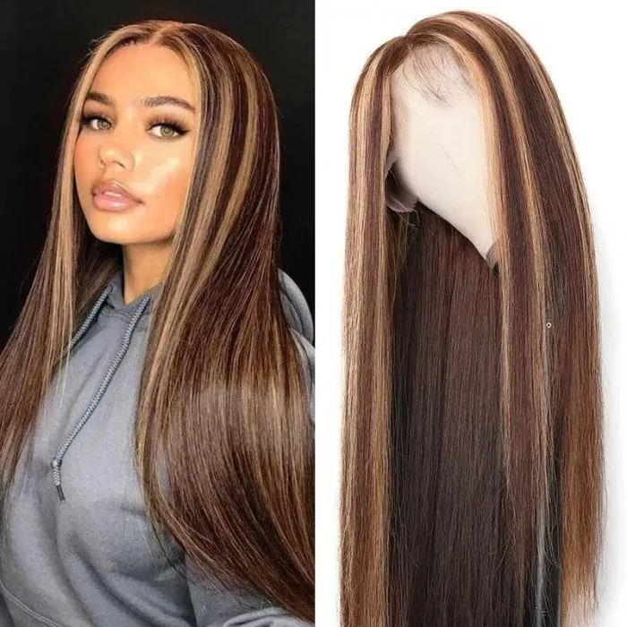 Flash Sale Sunber Undetectable Skin Melt Lace Wig Lace Front Wigs Straight Honey Highlight Wig