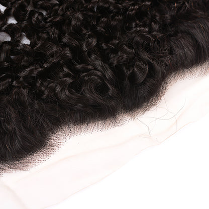 Sunber 1 Pc Curly Hair Transparent 13*4 Ear to Ear Lace Frontal