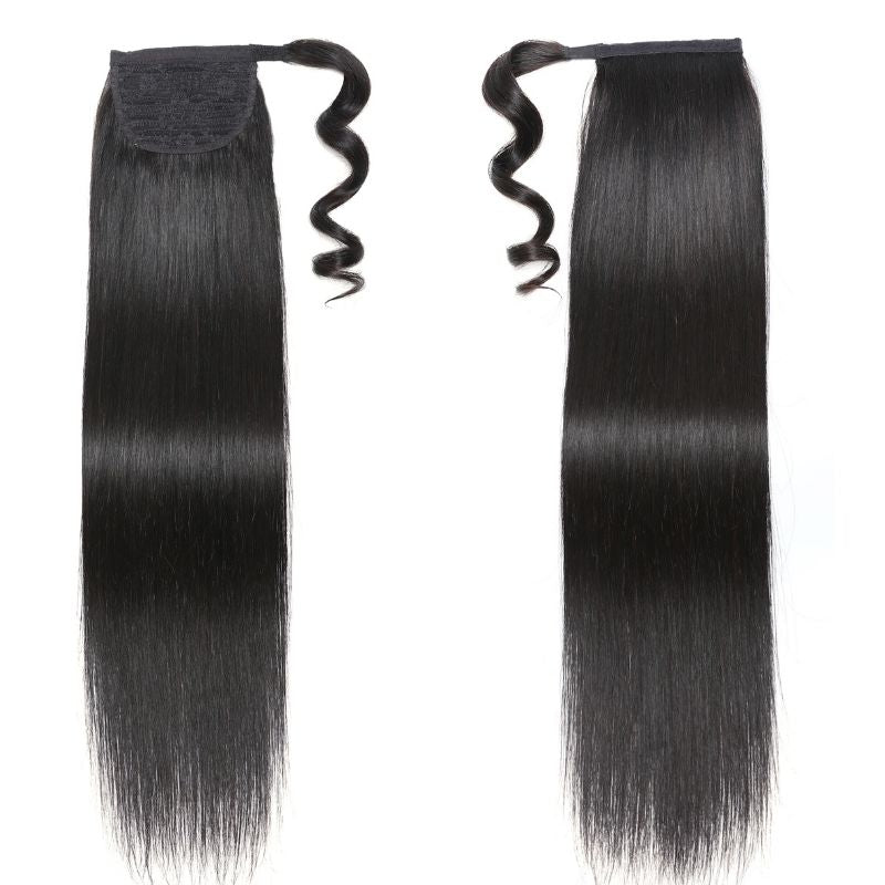 【20”=$36】Flash Sale Sunber Silky Straight Ponytail Clip In Hair Extensions Human Hair