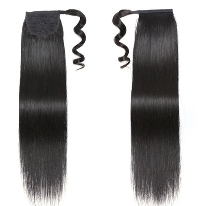 【20”=$36】Flash Sale Sunber Silky Straight Ponytail Clip In Hair Extensions Human Hair