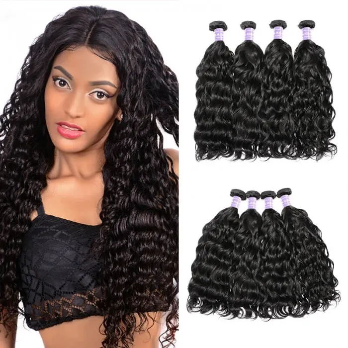 Sunber Hair Peruvian Natural Wave Remy Human Hair 4 Bundles Unprocessed Human Hair Weaves