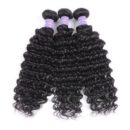 Sunber  Deep Wave Brazilian Human Hair 3Pcs Bundles Deal Very Soft and Bouncy