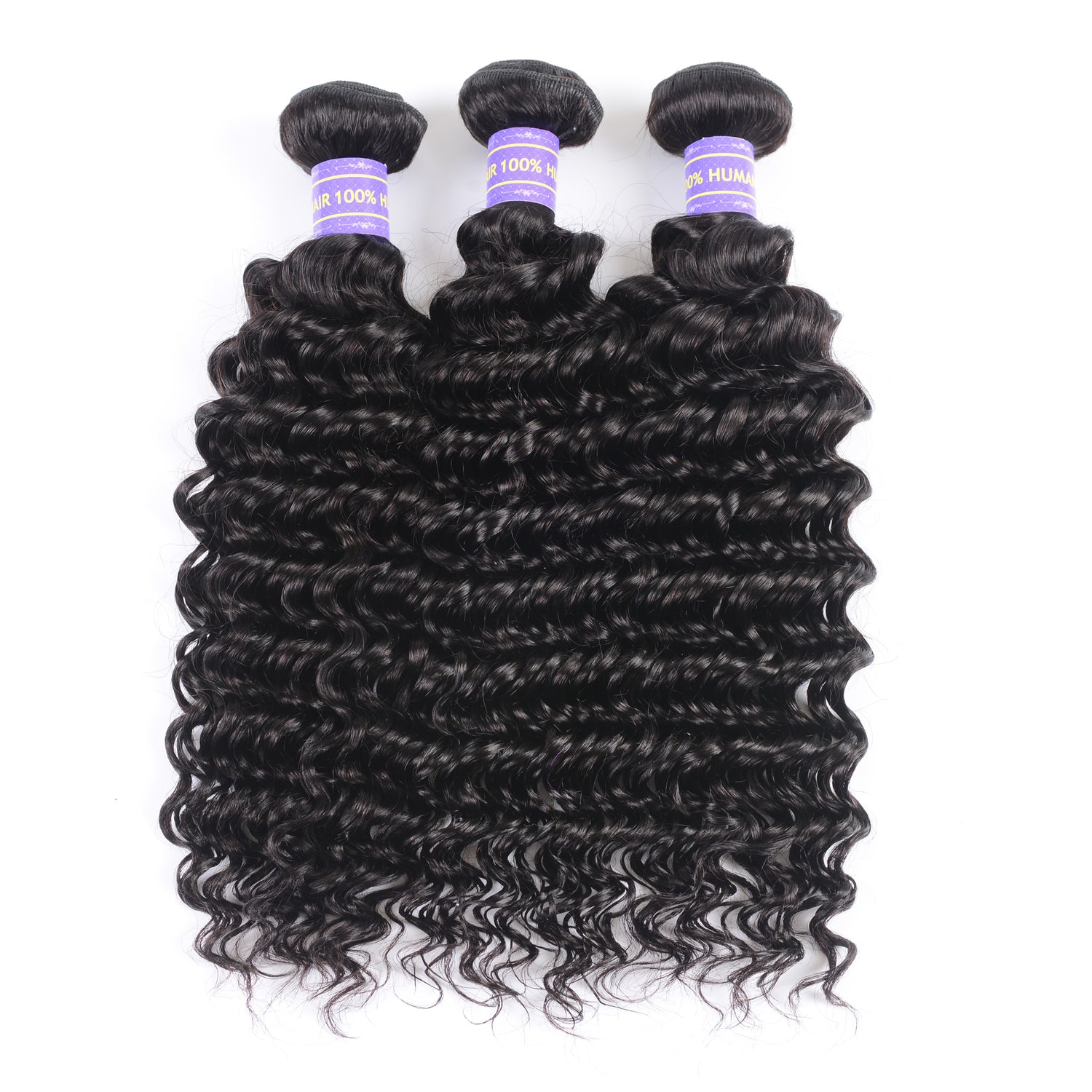 Sunber Hair New Remy Hair Peruvian Deep Wave 3 Bundles 100% Human Hair Weave