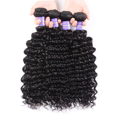 Sunber Remy Deep Wave Human Hair Weaves 4Bundles Deals With Hair Extensions