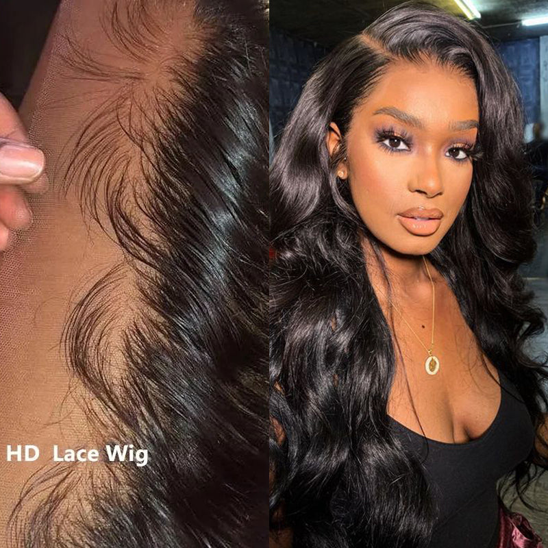 Sunber Body Wave 13x4 HD Invisible Transparent Lace Front Human Hair Wigs Bleached Knots 150% Density