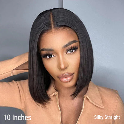 Extra 60% OFF | Sunber Blunt Cut Short Bob Pre-Cut Lace Wig Human hair