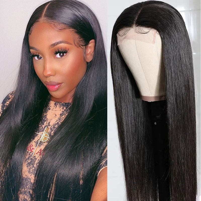 Extra 70% OFF | Sunber Bone Straight Lace Part Wig 180% Density Natural Hairline Human Hair Wig Pre Plucked