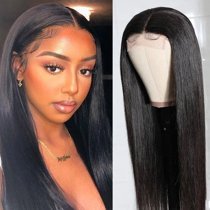 Extra 70% OFF | Sunber Bone Straight Lace Part Wig 180% Density Natural Hairline Human Hair Wig Pre Plucked