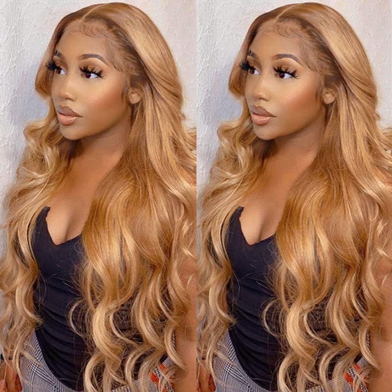 Sunber Rich Brown Color Body Wave Lace Part Wigs Trendy Human Hair Wigs Huge Sale