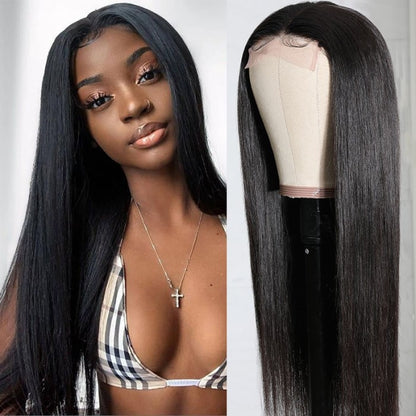 Sunber Silk Straight 4 By 4 Lace Closure Wigs 180% Density Human Hair Wigs