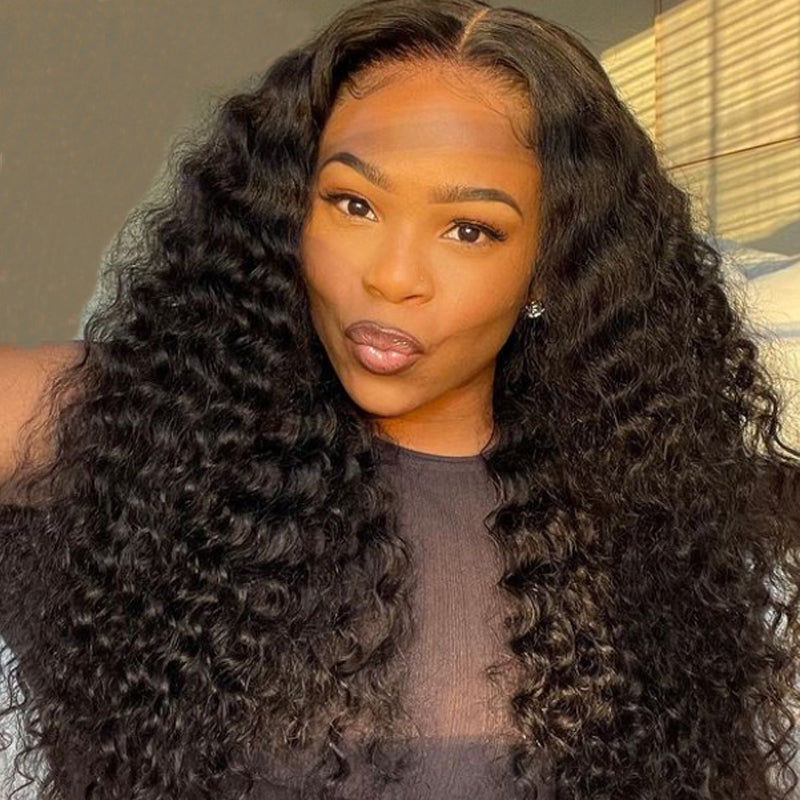 Sunber Classic Hairstyle Deep Wave 13x4 Lace Front Wigs Pre-Plucked With Baby Hair