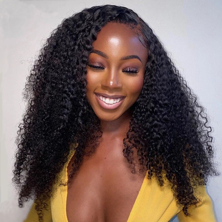 Flash Sale $100 Off Sunber Afro Kinky Curly 5x5 HD Transparent Lace Closure Wig 180% Density Glueless Human Hair Wig