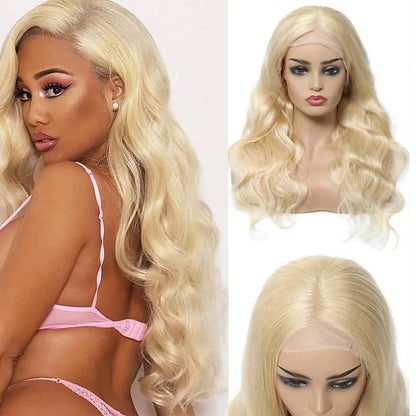 Sunber Hair Pre Plucked Body Wave 613 Blonde 100% Human Hair Wig