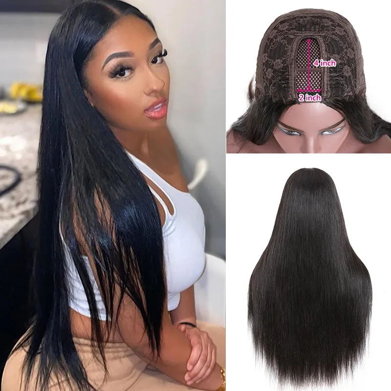 Clearance Sale Sunber U Part Human Hair Wigs Luxury Density Silky Straight Glueless Wig Pre Plucked Flash Sale