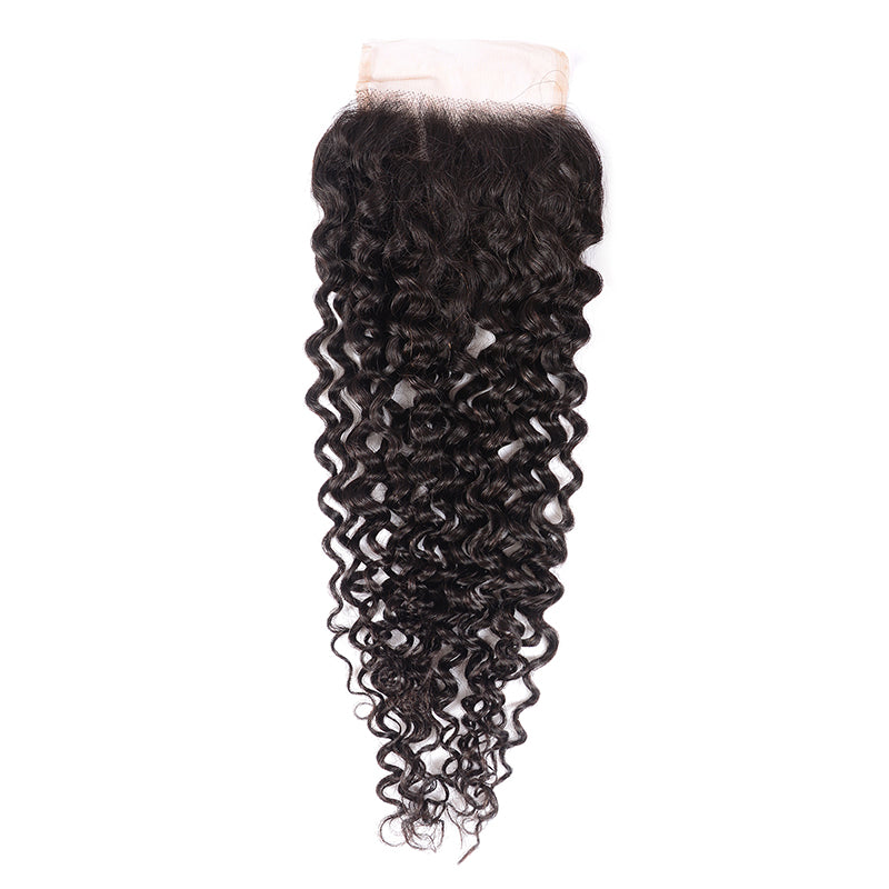 Sunber 1 piece 4*4 Transparent Free Part Lace Closure Curly Hair