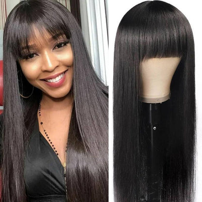 70% Off Sunber 13 By 4 Transparent Lace Front Human Hair Wigs With Bangs Flash Sale