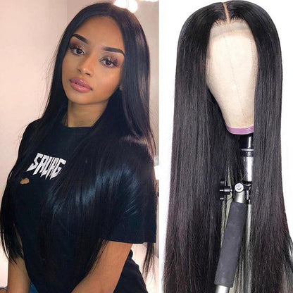 200% Density Bone Straight Invisible Lace Closure Wigs Human Hair Wigs Flash Sale