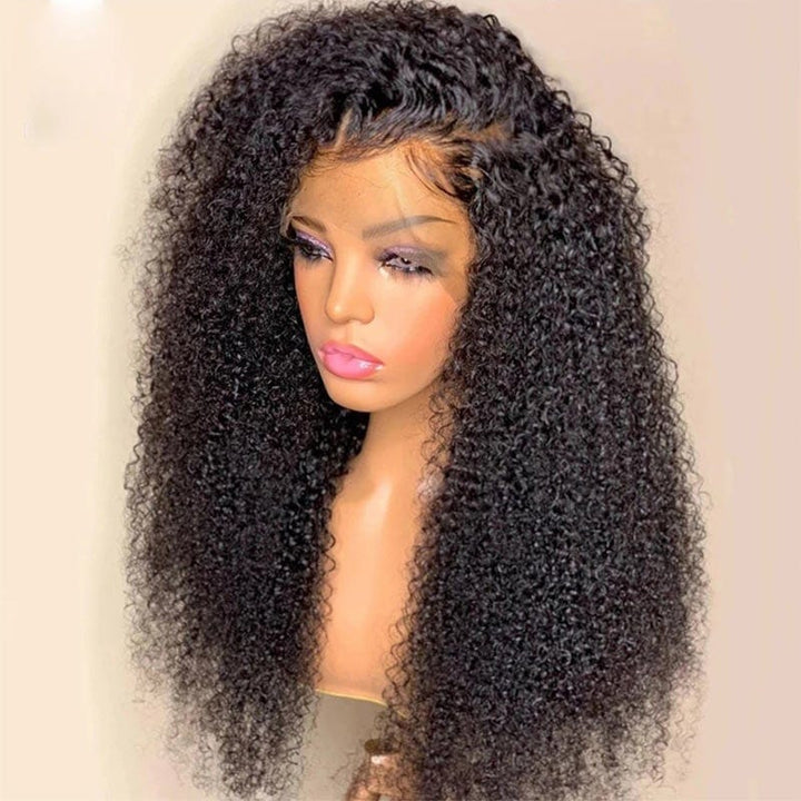 BOGO Sunber Kinky Curly Skin Melt Lace Front Wigs Natural Hairline Lace Closure Human Hair Wigs Pre Plucked