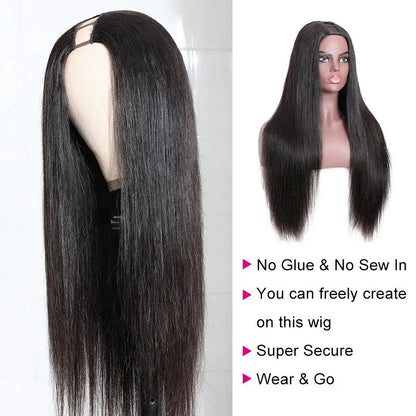 Clearance Sale Sunber U Part Human Hair Wigs Luxury Density Silky Straight Glueless Wig Pre Plucked Flash Sale