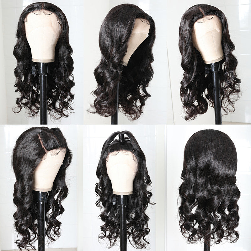 Sunber Body Wave Human Hair Wigs Three Part Lace Wig 150% Density Hand tied Lace Part with Realistic Baby Hair