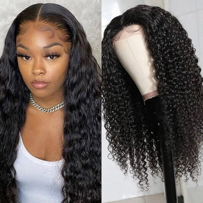 Sunber Bouncy Jerry Curly Hand Tied Lace Part Wigs 150% Density