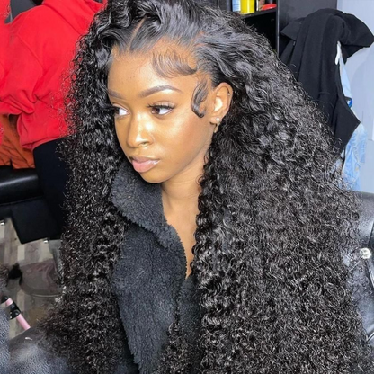 $90 Off Sunber 4C Kinky Edge Kinky Curly Skin Melt Lace Front Wigs Natural Hairline Lace Closure Human Hair Wigs Pre Plucked