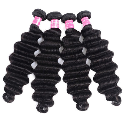 Sunber Hair 100% Unprocessed Human Virgin Hair 4 Bundles Loose Deep Wave Hair