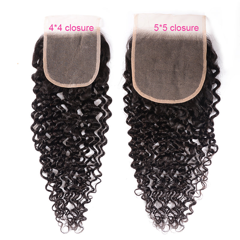 Sunber Hair Curly 5X5 Transparent Lace Closure Hair Extension 10-18 inch 100% Human Hair Closure