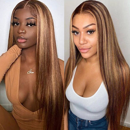 Flash Sale Sunber Undetectable Skin Melt Lace Wig Lace Front Wigs Straight Honey Highlight Wig