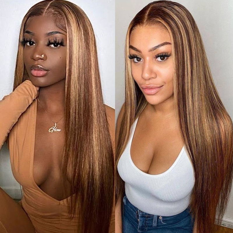 Sunber Bye Bye Knots 7x5 Lace Blonde Highlight Bone Straight Glueless Wig Real Human Hair Flash Sale