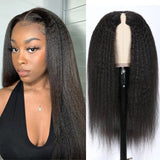 Sunber Kinky Straight V Part Wigs Versatile No Leave Out Human Hair Wig Flash Sale