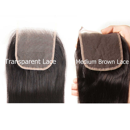 Sunber Straight 1pcs 4x4 Transparent Free Part Lace Closure With Human Hair