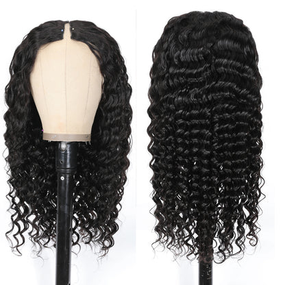 Sunber Super Magical Wet And Wavy V Part Wigs Dry Is Straight And Wet Is Deep Wave Human Hair Wigs