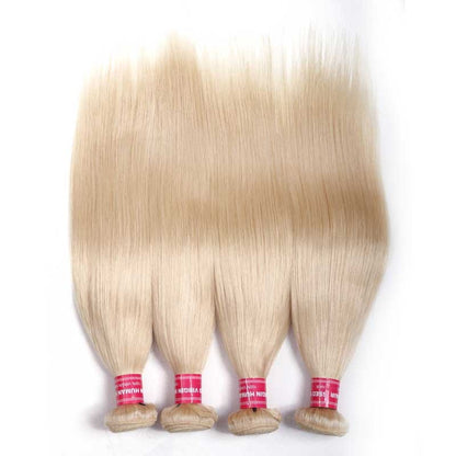 Sunber Hair Blonde 613 Hair Weave 4 Bundles Straight Hair Virgin Human Hair Weft