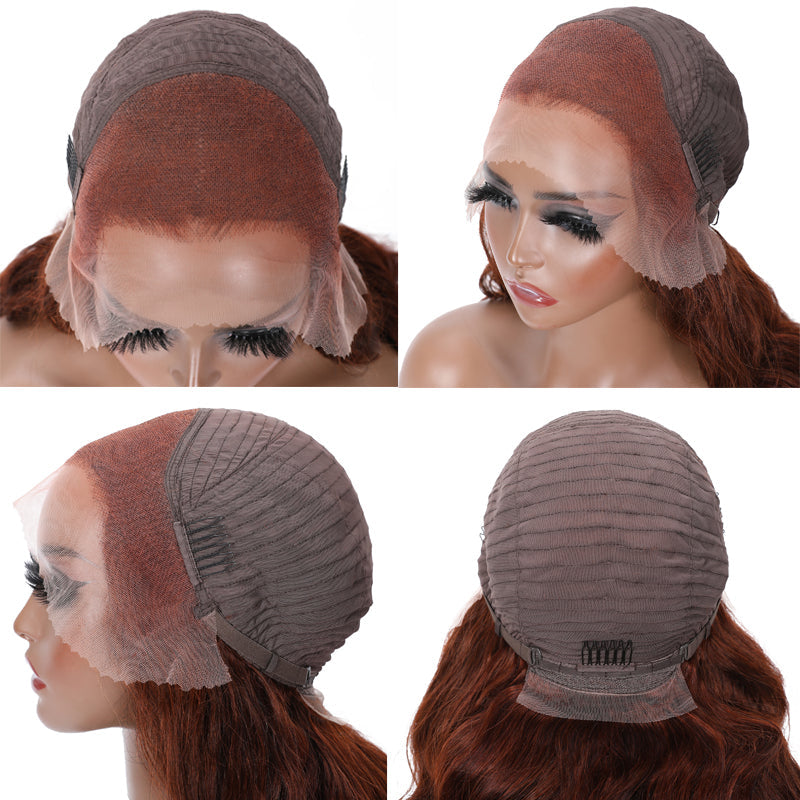 $90 Off | Sunber Reddish Brown Body Wave 13x4 Lace Wigs 7*5 Bye Bye Knots Pre-Plucked Wigs