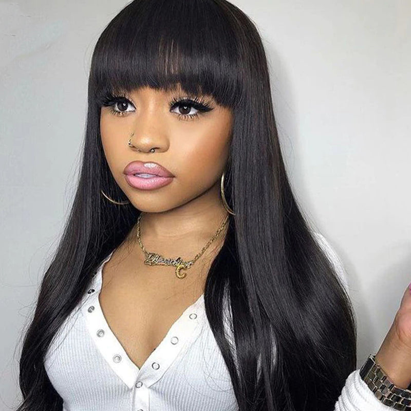 70% Off Sunber 13 By 4 Transparent Lace Front Human Hair Wigs With Bangs Flash Sale