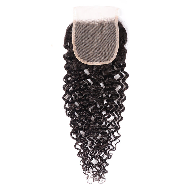 Sunber 1 piece 4*4 Transparent Free Part Lace Closure Curly Hair