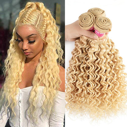 Sunber 3 Bundles 613 Blonde Deep Wave Hair Weave 10-24 Inch On Sale