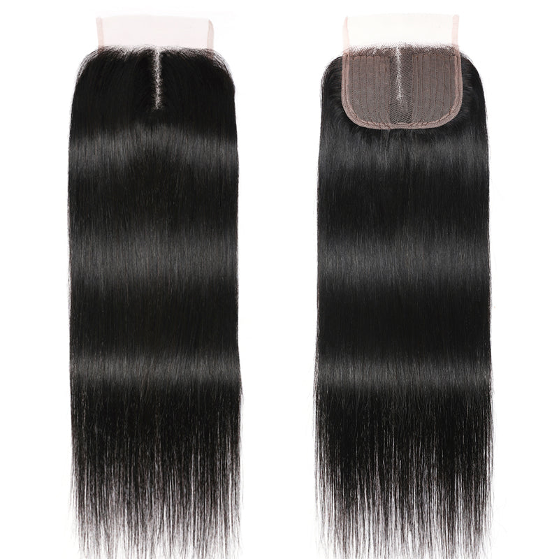 Sunber 1Pc 4 By 1 Size T Shape Middle Part Swiss Lace Closure 100% Human Hair Lace Closure